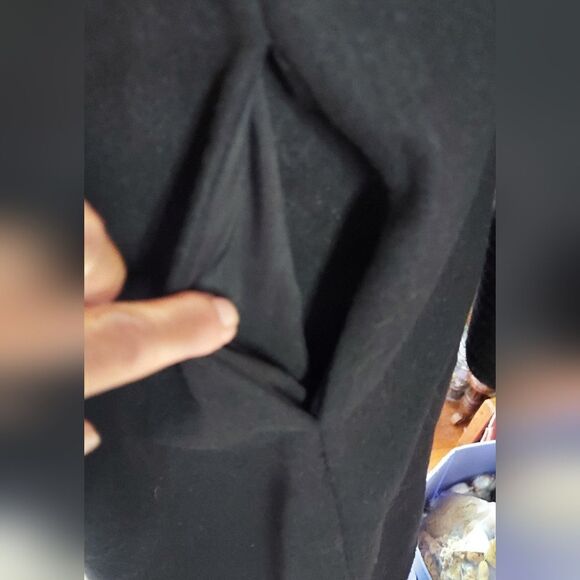 ALFANI Wool Blend Wrap Coat Hooded Black  Size S/M Like New - Picture 10 of 12